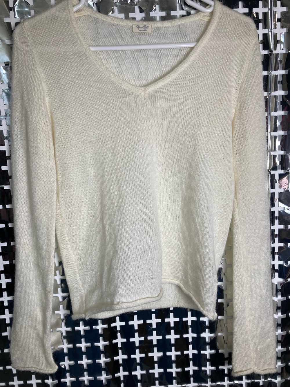 Brandy Melville Cream Scoop Neck Lightweight Knit Sweater